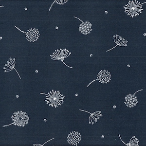 22.90 EUR/meter Japan Fabric Modern Cotton Cosmo 50 cm x 110 cm Dandelion navy (Babycord) T5001e