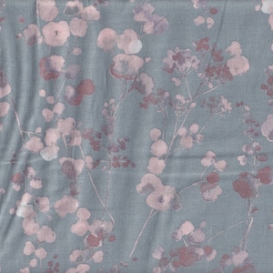 20,90 Eur/Meter Tissus japonais Linge de coton moderne Fleurs Tissu robe 50 cm x 110 cm Branches de fleurs bleu clair image 1