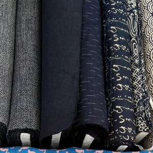 19.90 EUR/meter Japan fabric traditional cotton 50 cm x 110 cm sangokuzushi indigo blue E1220 image 3