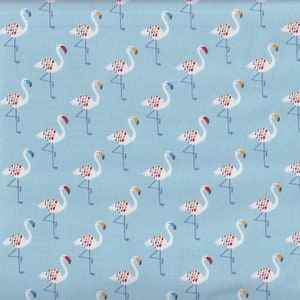 28.00 Eur/Meter oilcloth laminated Japanese cotton fabric Oxford 50 cm x 110 cm Flamingo light blue UR1286c