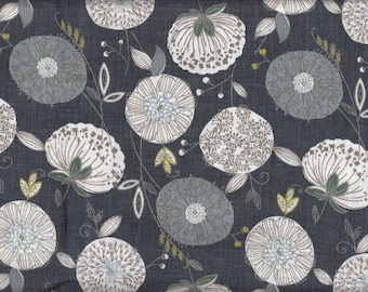 25.90 Eur/meter Japanese linen fabric 50 cm x 110 cm La vie en rose - Balloon flower navy T0120d