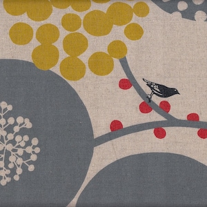 25,90 Eur/Meter Fabric from Japan cotton Linen Kokka 50 cm x 110 cm Echino Big berry gray L357d