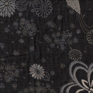 29,90 Eur/Meter fabric from Japan traditional cotton 50 cm x 110 cm Hanacho black jacquard BJ966a