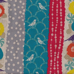 25.90 Eur/meter Kokka Echino fabric from Japan cotton linen canvas 50 cm x 110 cm Echino Peck red L414b