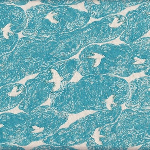 21,90 Eur/Mètre Tissus japonais Kokka Oxford coton 50 cm x 110 cm oiseaux turquoise P124c