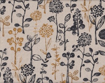 29.00 Eur/Meter Oilcloth laminated Japanese cotton fabric 50 cm x 110 cm Oilcloth Natural Grace natural UT3005a