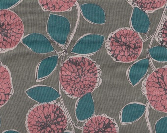 22.90 EUR/meter Japanese fabric, cotton linen, sold by the meter, 50 cm x 110 cm, Swing flower green T6509d