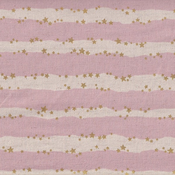 18,90 Eur/m Japanische Stoffe Baumwolle Leinen Canvas Kokka 50cm x 110cm Stars & Stripes rosa G550a