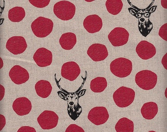 35.90 Eur/meter Kokka Echino oilcloth coated cotton fabric cotton linen canvas 50 cm x 110 cm Echino Sambar red UL358c