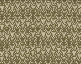 19,90 EUR/mètre Tissu Japon coton traditionnel 50 cm x 110 cm Seigaiha vert D1101b