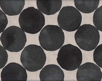 21.90 Eur/meter Japan fabric Kokka modern cotton linen 50 cm x 110 cm dots large black G4002b