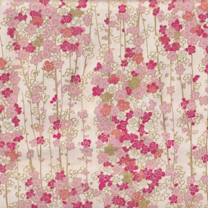 28.00 Eur/meter oilcloth coated cotton from Japan Quilt Gate 50 cm x 110 cm Modern - Ume white UB343a
