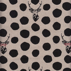 38.90 Eur/Meter Kokka Echino oilcloth coated cotton fabric cotton linen canvas 50 cm x 110 cm Echino Sambar black UL358d