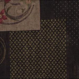 22,90 EUR/meter Japanska tyger traditionellt bomullstyg Dobby 50 cm x 110 cm Patch Flowers Shibori mörkgrå C4184d