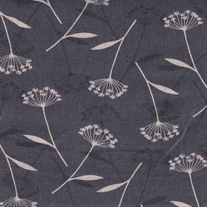 19,90 Eur/Meter Japan Fabric Modern Cotton Linen Canvas Cosmo 50 cm x 110 cm Dandelion dark gray