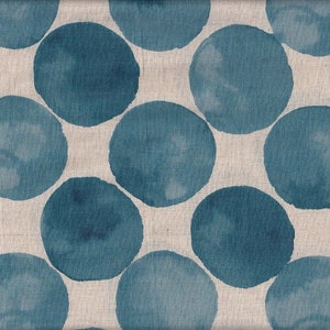 21.90 Eur/meter Japan fabric Kokka modern cotton linen 50 cm x 110 cm dots large blue G4002c image 1