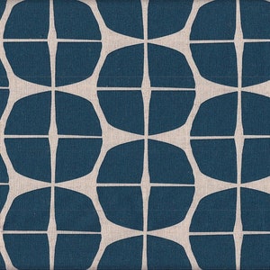 29.90 Eur/Meter Oilcloth Japan laminated cotton linen 50 cm x 110 cm Cirkel blue UG510d
