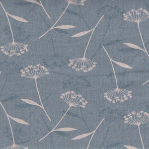 19,90 Eur/Meter Japan Fabric Modern Cotton Linen Canvas Cosmo 50 cm x 110 cm Dandelion light blue