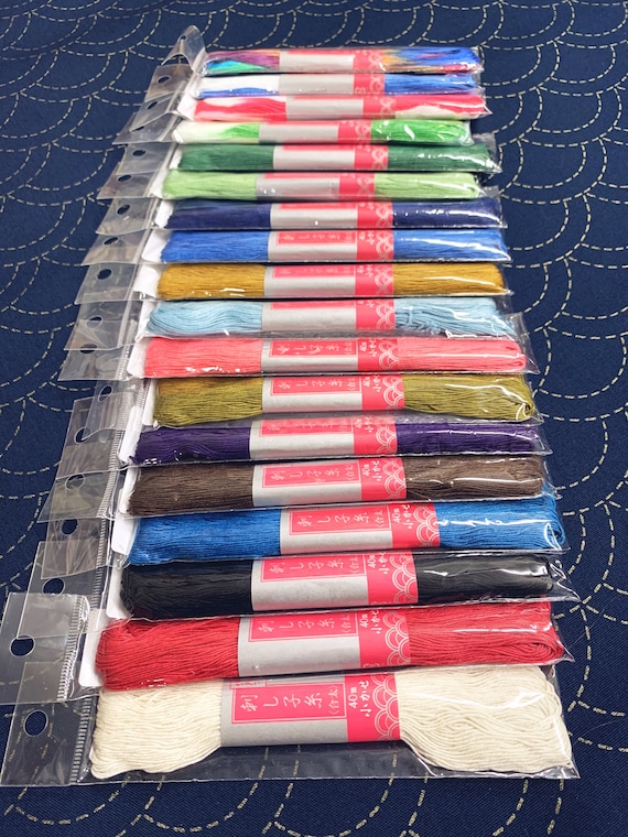40 M Sashiko Yarn Thin From Japan Cotton Yarn for Embroidery Etsy
