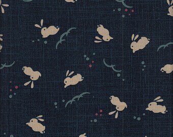 19,90 EUR/mètre Tissu Japon coton traditionnel 50 cm x 110 cm tissu bleu lapins E0122a