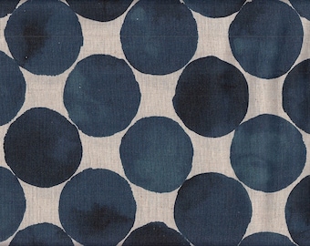 21.90 EUR/meter Japan fabric Kokka Modern cotton linen 50 cm x 110 cm dots large dark blue G4002a