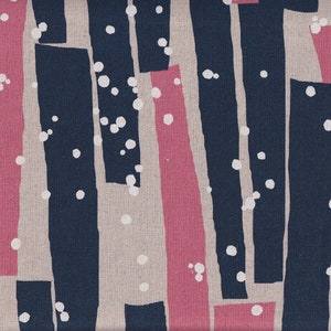 25.90 Eur/meter Kokka Echino Japanese Fabrics Cotton Linen Canvas 50cm x 110cm Echino Tansan navy L404c