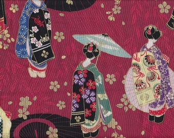 19.90 EUR/meter Japan fabric traditional cotton 50 cm x 110 cm Maiko large red C1038f