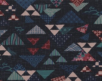 22.90 Eur/Meter traditional Japanese fabrics cotton sold by the meter rabbit 50 cm x 110 cm Sankakkei patch blue C7004a