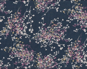 19.90 Eur/meter Japan Fabric Modern Cotton Linen 50cm x 110cm Moment - Bouquet Blue T532e