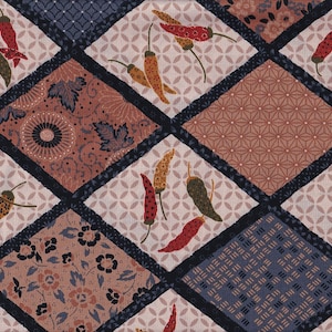 21.90 Eur/meter traditional Japanese fabrics cotton sold by the meter 50 cm x 110 cm Shishito pepper patch C7000a