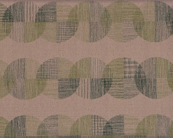 28.00 EUR/meter Japanese Kokka coated cotton linen canvas 50 cm x 110 cm Tentensen oilcloth - dot green UG555c