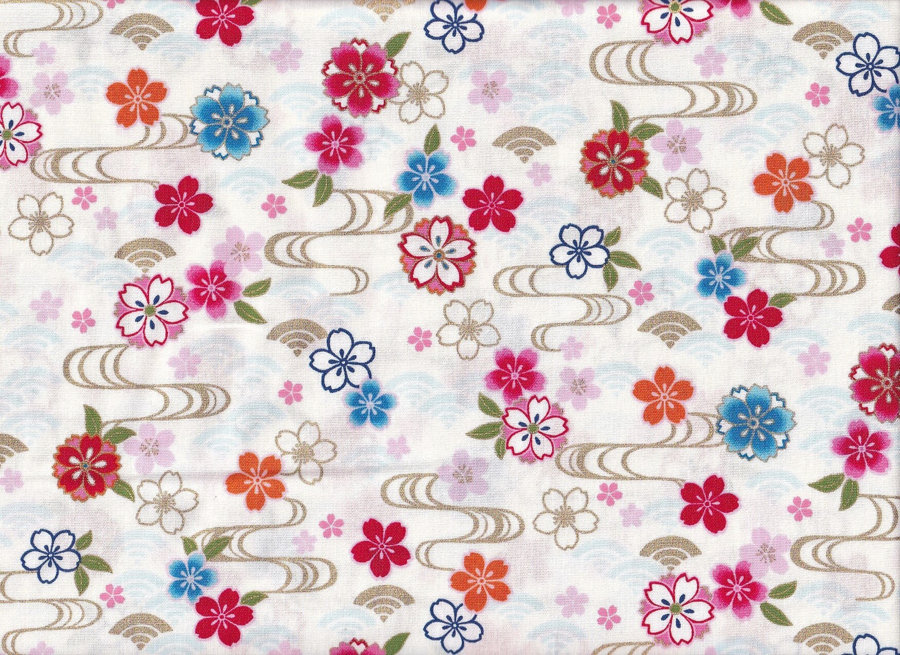 桜ページ　qm 22,90 Eur/meter Traditional Japanese Fabrics Cotton Sold by the