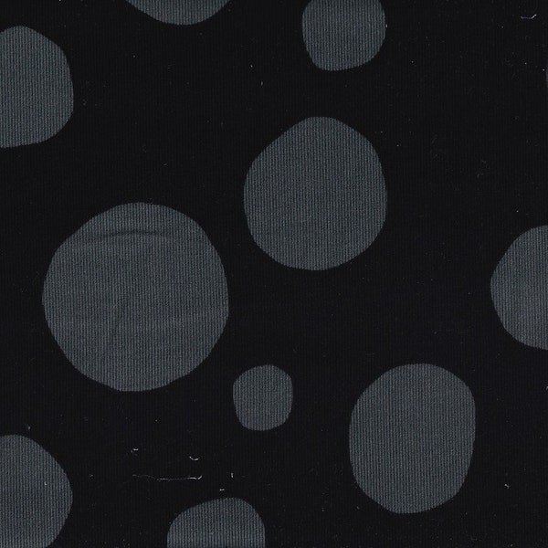 19.90 Eur/meter Japan Fabric Modern Cotton Cosmo 50cm x 110cm Dots Black Grey (Babycord) G4027d