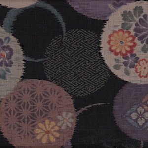 22.90 Eur/meter fabric from Japan traditional cotton dobby 50 cm x 110 cm Temari black B981d