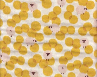 22,90 €/metro Tela japonesa para niños algodón Kokka 50 cm x 110 cm doble gasa amarilla oveja P754b