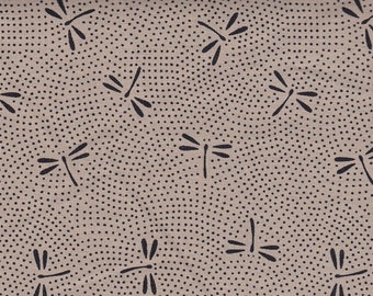 17,90 Eur/Meter Japan fabric traditional cotton 50 cm x 110 cm dragonflies beige D2101a