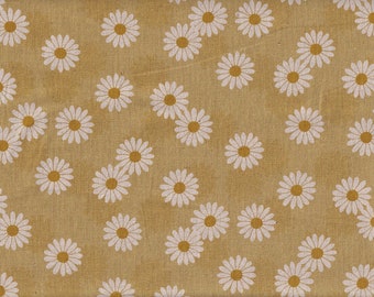 19,90 Eur/Mètre Japon Tissu Coton Moderne Lin Toile Cosmo 50 cm x 110 cm Marguerite moutarde