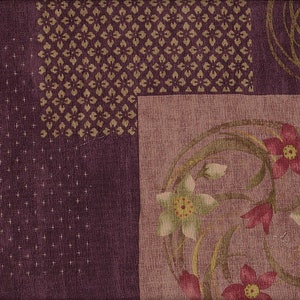 22,90 EUR/meter Japanska tyger traditionellt bomullstyg Dobby 50 cm x 110 cm Patch Flowers Shibori lila C4184b