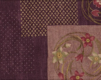 22.90 EUR/meter Japanese fabrics traditional cotton fabric Dobby 50 cm x 110 cm Patch Flowers Shibori purple C4184b