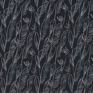 21,90 Eur/Metro tessuto dal Giappone tradizionale raso di cotone 50 cm x 110 cm foglie nere