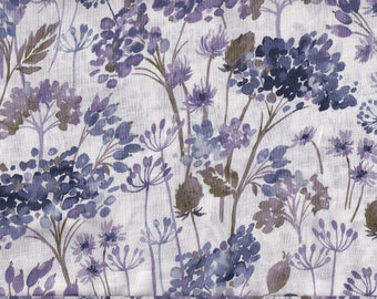 27,90 Eur/m japanischer Stoff aus Leinen Meterware 50cm x 110cm Watercolor flower purple T6007a