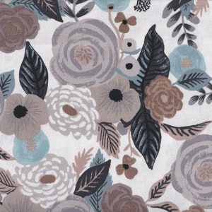 27.90 Eur/meter Japanese fabrics cotton linen by the meter 50 cm x 110 cm Cotton+Steel Garden Party - Juliet Rose - Linen Canvas N105