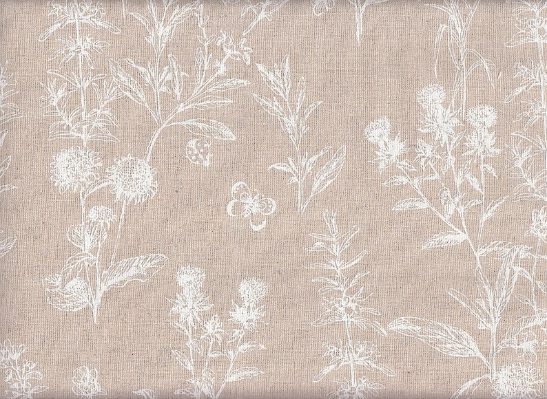 Linge en coton enduit toile Japon 50 x 110 cm toile cirée fleur jardin nature UT0049a 28,00 EUR / mètre de toile cirée image 1