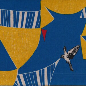 32.90 Eur/Meter Kokka Echino Wax Cloth Coated Cotton Fabric Cotton Linen Canvas 50cm x 110cm Echino Flag Blue UL365c