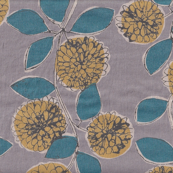 21,90 Eur/Meter Japan Fabric Cotton Linen By the meter 50 cm x 110 cm Swing flower gray T6509c