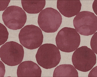 21.90 Eur/meter Japan fabric Kokka modern cotton linen 50 cm x 110 cm dots large raspberry G4002g