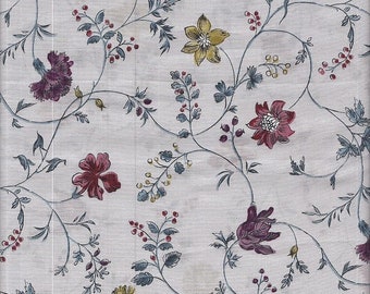 19.90 Eur/meter Japan Fabric thin cotton 50 cm x 110 cm flower vines light grey (Lawn) T0132b