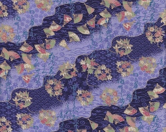 19,90 Eur/Meter traditional Japanese fabrics Cotton by the meter 50 cm x 110 cm Hana wagara purple B309d