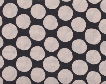 17.90 Eur/meter Japanese Fabrics Modern Cotton Linen Canvas 50cm x 110cm Dots Black G4030f
