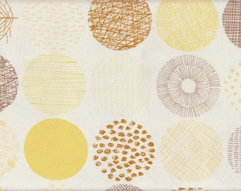 19.90 EUR/meter Japan fabric cotton leaves circles 50 cm x 110 cm Simple nordic cream G567h